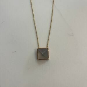 Alexis Bitter Pyramid Lucite Pendant on 18" Goldtone chain